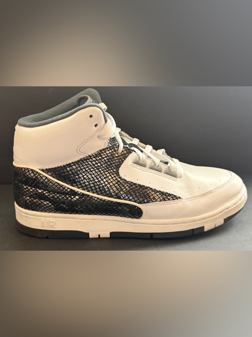Nike Air Python Lux SP White Metallic Silver Snakeskin 632631-110 Men's Size 11